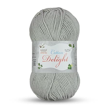 Ganga Acrowools Cotton Delight, Dk Weight Cotton Yarn, Oekotex Class L Certified 100G, 169M (Stonewall Brown)