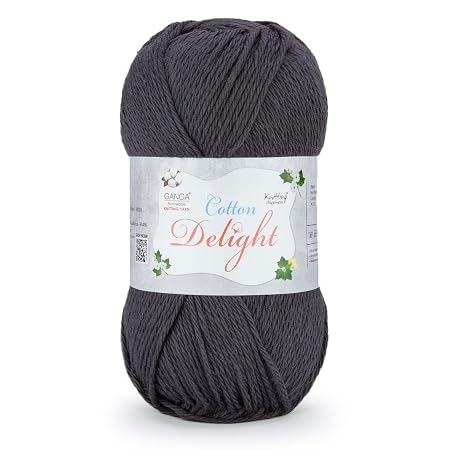 Ganga Acrowools Cotton Delight, Dk Weight Cotton Yarn, Oekotex Class L Certified 100G, 169M (Stonewall Brown)
