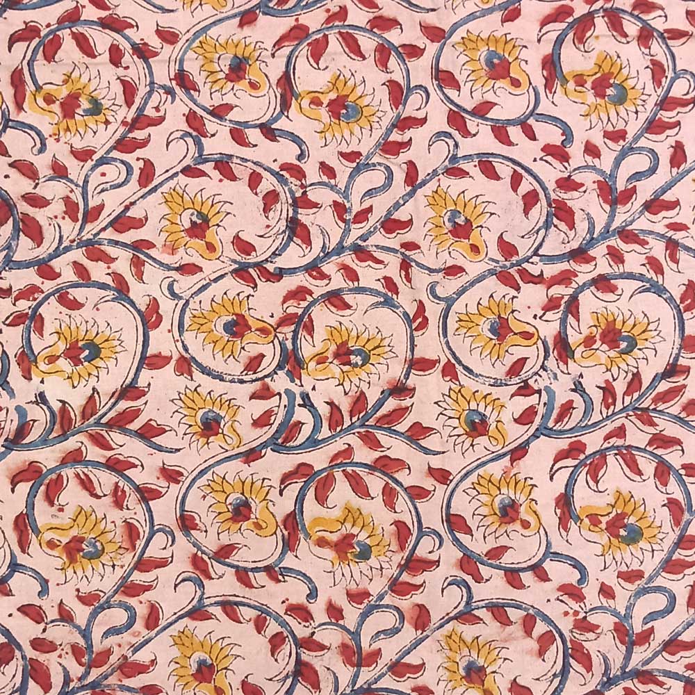 Kalamkari Block Printed Cotton Fabric-B006-HP010