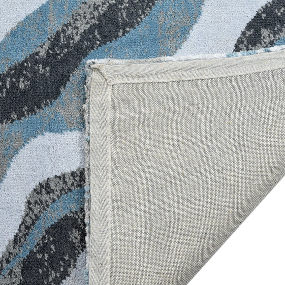 Nireti Modern Abstract Wave Carpet for Living, Drawing & Bedroom | Soft Polyester & olefin BCF Area Rug with Strong Backing (11mm Pile Height)